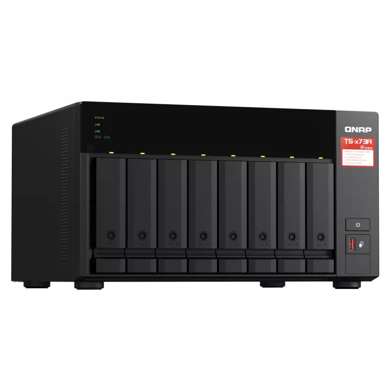 QNAP TS-873A NAS Tower Ryzen Embedded V1500B 8 GB DDR4 0 TB QNAP Turbo System Czarny