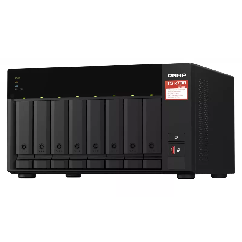 QNAP TS-873A NAS Tower Ryzen Embedded V1500B 8 GB DDR4 0 TB QNAP Turbo System Czarny