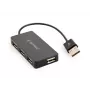 Koncentrator USB Gembird UHB-U2P4-04 — 4-portowy USB 2.0, plug-and-play, czarny, 480 Mbit/s