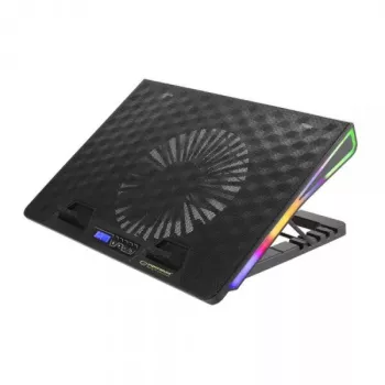 Podkładka chłodząca pod notebook ESPERANZA EGC101 — 1 wentylator 18 cm, 76 cfm, 800 obr./min, 5 pozycji wysokości, LCD, zasilana przez USB