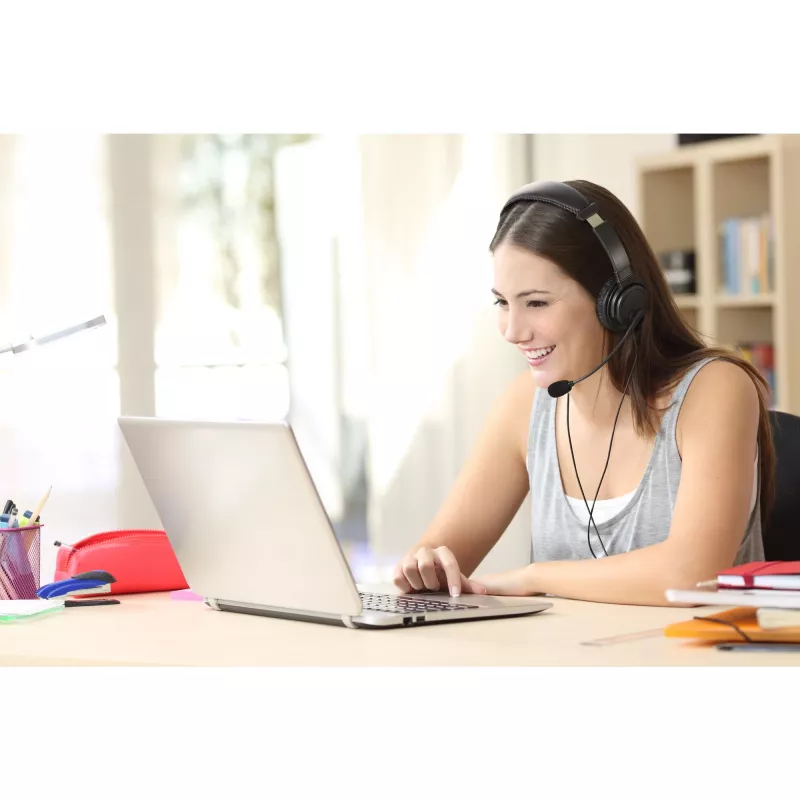 Słuchawki Kensington Classic USB-C z mikrofonem, przewodowe, rozmowy/muzyka, słuchawki, czarne