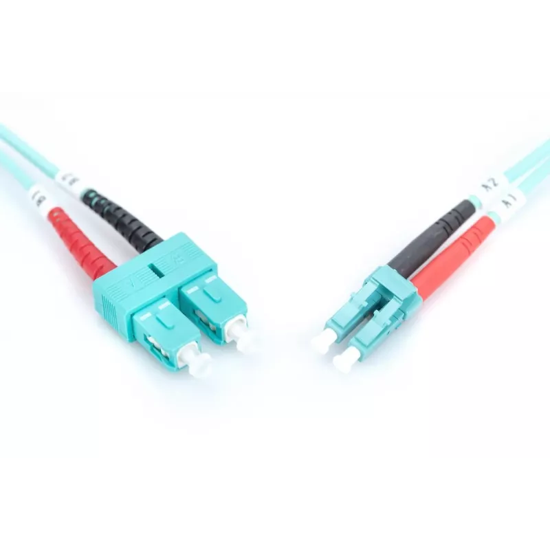 DIGITUS Kabel światłowodowy, LC na SC wielomodowy 50/125 µ, duplex długość 2 m klasa OM3