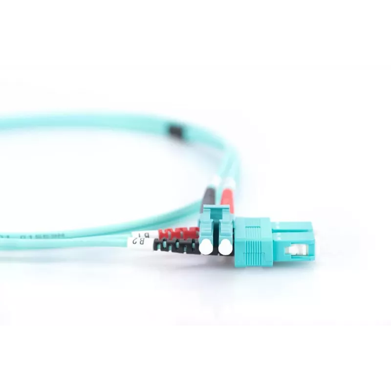 DIGITUS Kabel światłowodowy, LC na SC wielomodowy 50/125 µ, duplex długość 2 m klasa OM3