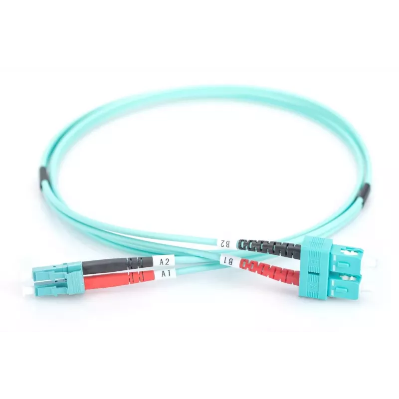 DIGITUS Kabel światłowodowy, LC na SC wielomodowy 50/125 µ, duplex długość 2 m klasa OM3