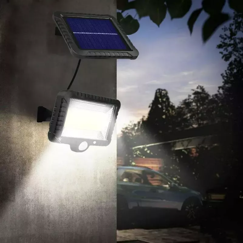 Zewnętrzny solarny naświetlacz LED MACLEAN MCE438, 5W, 400 lm, IP44, Li-Ion 5,2V, montaż naścienny, światło białe, czarny