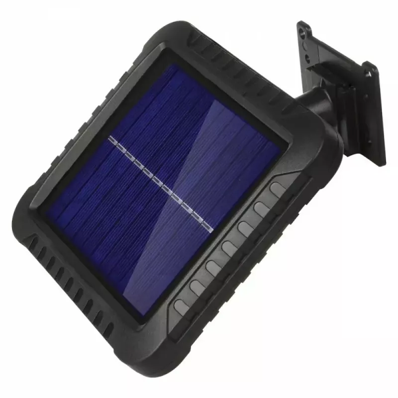 Zewnętrzny solarny naświetlacz LED MACLEAN MCE438, 5W, 400 lm, IP44, Li-Ion 5,2V, montaż naścienny, światło białe, czarny