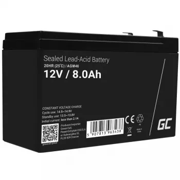 Akumulator żelowy 12V zielony Cell AGM46, 8000 mAh, 2,15 kg, VRLA