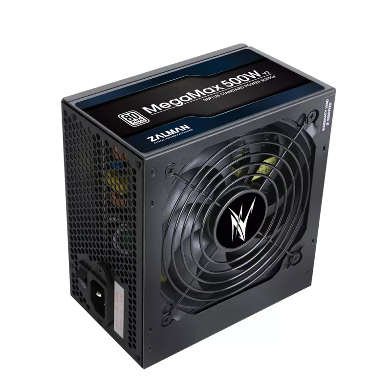 Zalman ZM500-TXII V2 MegaMax 80PLUS 230V EU STANDARD certyfikowany zasilacz o wysokiej sprawności PCI-E 500 W 20+4-pin ATX czarny