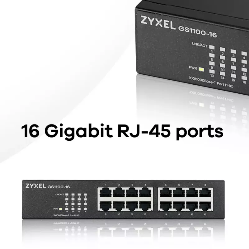 Zyxel GS1100-16 Niezarządzany przełącznik Gigabit Ethernet (10/100/1000)