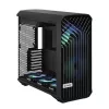Obudowa PC Tower Fractal Design Torrent Tower Black — obsługuje ATX/EATX/ITX, 2x wentylatory 180mm z przodu, 2x zatoki 3,5 cala, 4x zatoki 2,5 cala, szkło hartowane