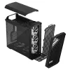 Obudowa PC Tower Fractal Design Torrent Tower Black — obsługuje ATX/EATX/ITX, 2x wentylatory 180mm z przodu, 2x zatoki 3,5 cala, 4x zatoki 2,5 cala, szkło hartowane
