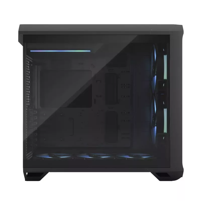 Obudowa PC Tower Fractal Design Torrent Tower Black — obsługuje ATX/EATX/ITX, 2x wentylatory 180mm z przodu, 2x zatoki 3,5 cala, 4x zatoki 2,5 cala, szkło hartowane