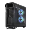 Obudowa PC Tower Fractal Design Torrent Tower Black — obsługuje ATX/EATX/ITX, 2x wentylatory 180mm z przodu, 2x zatoki 3,5 cala, 4x zatoki 2,5 cala, szkło hartowane