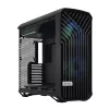 Obudowa PC Tower Fractal Design Torrent Tower Black — obsługuje ATX/EATX/ITX, 2x wentylatory 180mm z przodu, 2x zatoki 3,5 cala, 4x zatoki 2,5 cala, szkło hartowane