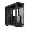 Obudowa PC Tower Fractal Design Torrent Tower Black — obsługuje ATX/EATX/ITX, 2x wentylatory 180mm z przodu, 2x zatoki 3,5 cala, 4x zatoki 2,5 cala, szkło hartowane