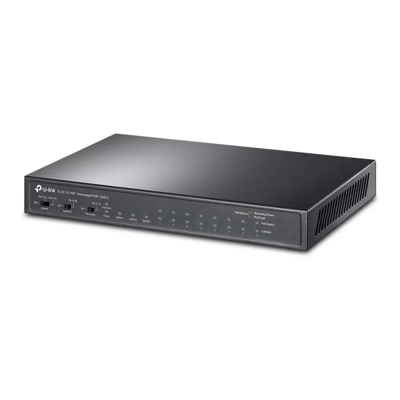Przełącznik biurkowy TP-Link 8-portowy 10/100Mbps + 3-portowy Gigabit z 8 portami PoE+