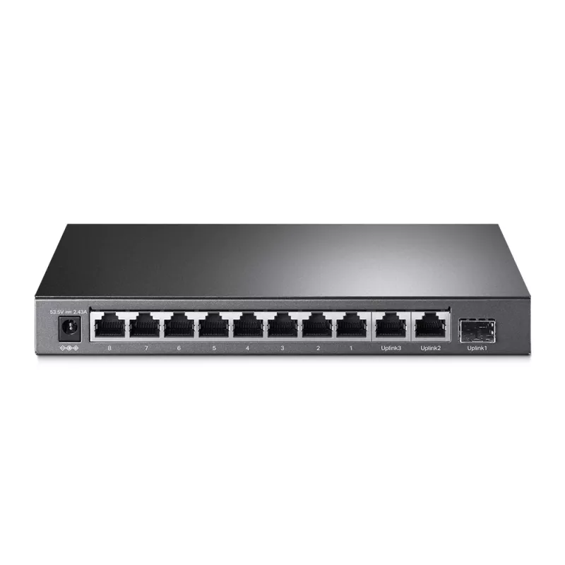 Przełącznik biurkowy TP-Link 8-portowy 10/100Mbps + 3-portowy Gigabit z 8 portami PoE+