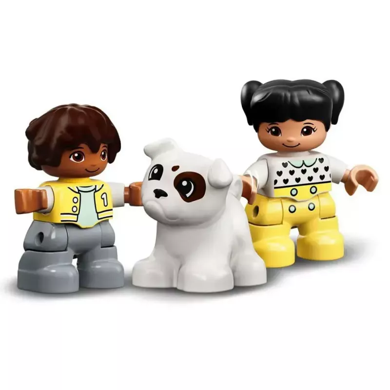 LEGO DUPLO pociąg z cyframi 10954 – pociąg edukacyjny z numerowanymi wagonikami do nauki liczenia i sortowania