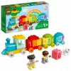 LEGO DUPLO pociąg z cyframi 10954 – pociąg edukacyjny z numerowanymi wagonikami do nauki liczenia i sortowania