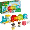 LEGO DUPLO pociąg z cyframi 10954 – pociąg edukacyjny z numerowanymi wagonikami do nauki liczenia i sortowania