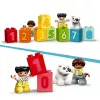 LEGO DUPLO pociąg z cyframi 10954 – pociąg edukacyjny z numerowanymi wagonikami do nauki liczenia i sortowania