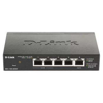 D-Link 5-portowy zarządzalny przełącznik Gigabit PoE z 1 portem PD