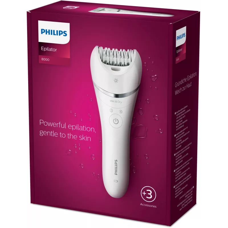 Epilator Philips BRE700/00, 32 pęsety, Wet & Dry, bezprzewodowy, 40 min pracy, 2 prędkości, zmywalny