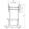 Przenośny stojak podłogowy do płaskich paneli TECHLY Signage Display Mount ICA-TR30 — do ekranów 55–100 cali, VESA 1200x600, maks. obciążenie 150 kg, kółka, czarny