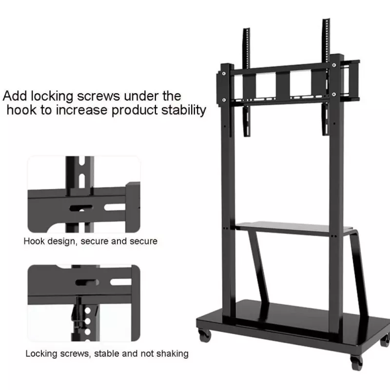 Przenośny stojak podłogowy do płaskich paneli TECHLY Signage Display Mount ICA-TR30 — do ekranów 55–100 cali, VESA 1200x600, maks. obciążenie 150 kg, kółka, czarny