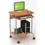 Biurko pod komputer TECHLY Compact ICA-TB S005 — kompaktowe biurko komputerowe, blat MDF, tacka na klawiaturę, kółka jezdne, 600×450×750 mm, beech