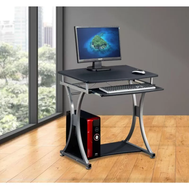 Techly Compact Desk for PC with Removable Tray, Czarny Graphite ICA-TB 328BK