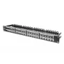 DIGITUS Modularny panel krosowy, ekranowany 48-portowy, pole opisowe, 1U, montaż w szafie rack, kolor czarny RAL 9005