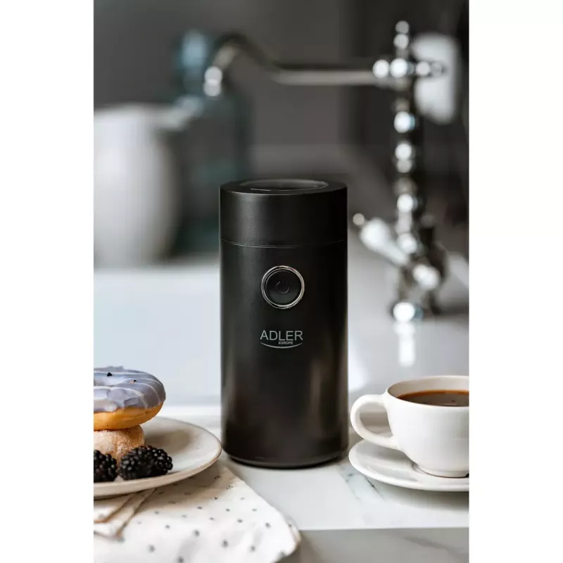 Burr grinder Adler AD4446BS — 150 W, stainless steel burrs, 75 g bean hopper, Czarny