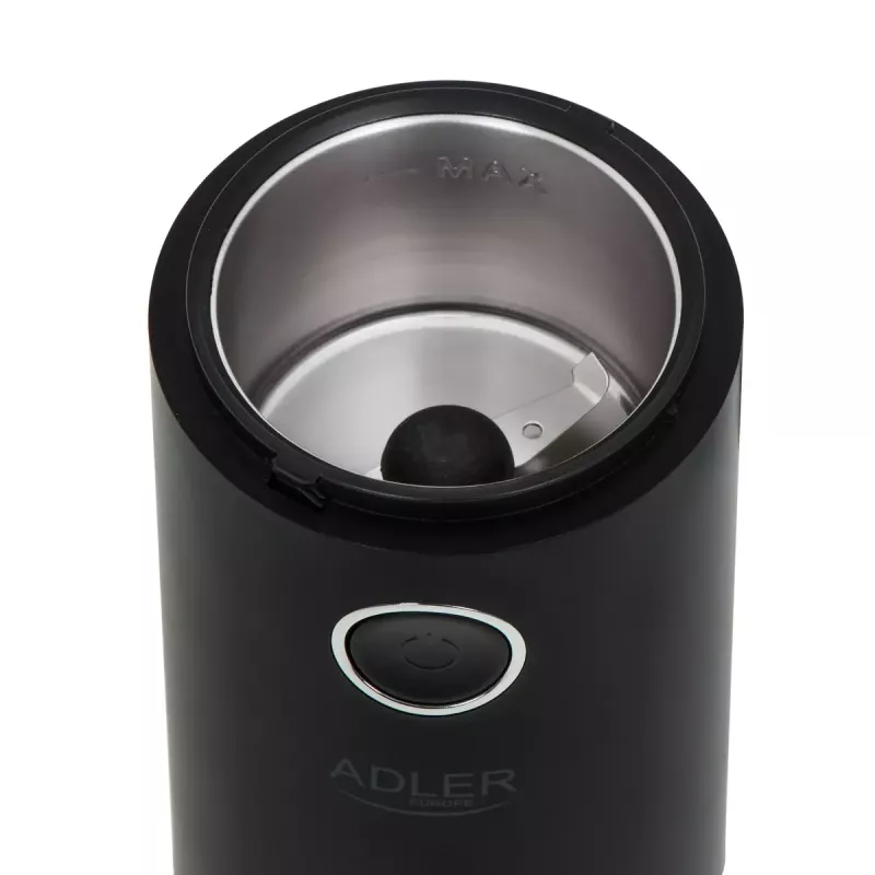 Burr grinder Adler AD4446BS — 150 W, stainless steel burrs, 75 g bean hopper, Czarny