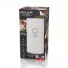 Młynek żarnowy Adler AD4446WG — elektryczny młynek do kawy, stalowe żarna, pojemnik na 75 g, 150 W, biały