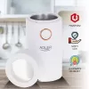 Młynek żarnowy Adler AD4446WG — elektryczny młynek do kawy, stalowe żarna, pojemnik na 75 g, 150 W, biały