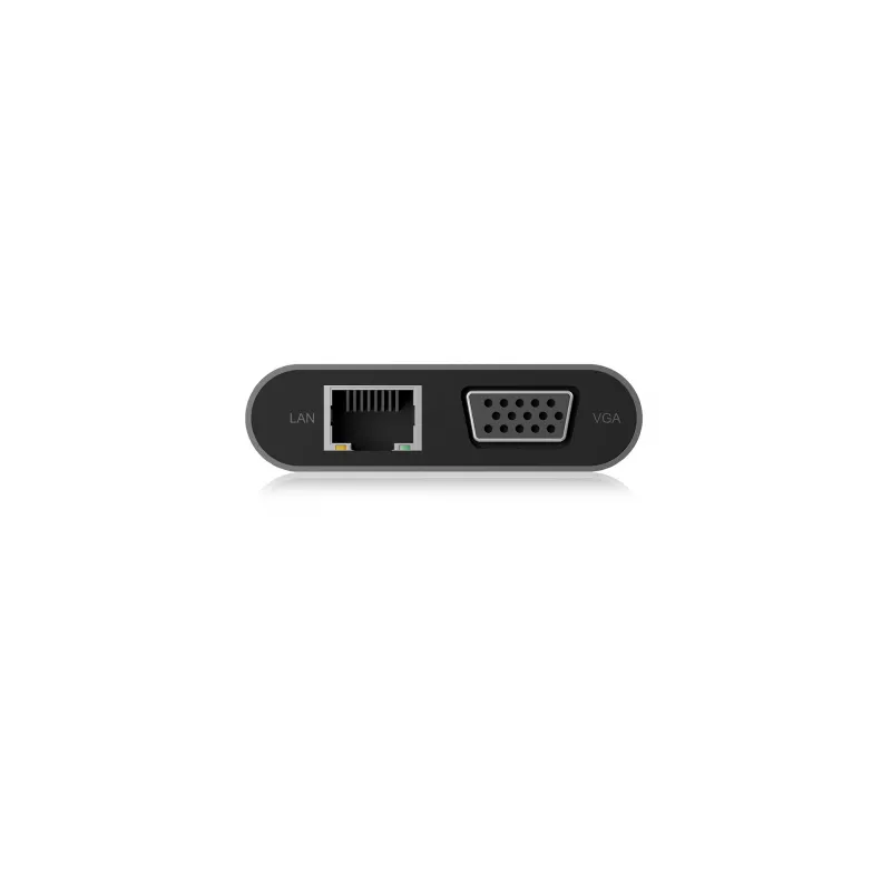 ICY BOX IB-DK4040-CPD Przewodowy USB 3.2 Gen 1 (3.1 Gen 1) Type-C Antracyt, Czarny