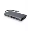 ICY BOX IB-DK4040-CPD Przewodowy USB 3.2 Gen 1 (3.1 Gen 1) Type-C Antracyt, Czarny