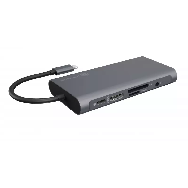 ICY BOX IB-DK4040-CPD Przewodowy USB 3.2 Gen 1 (3.1 Gen 1) Type-C Antracyt, Czarny