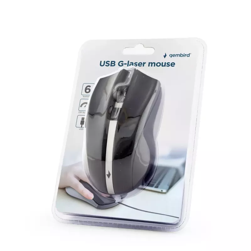GEMBIRD Laser mysz 2400 Dpi - Ambidextrous