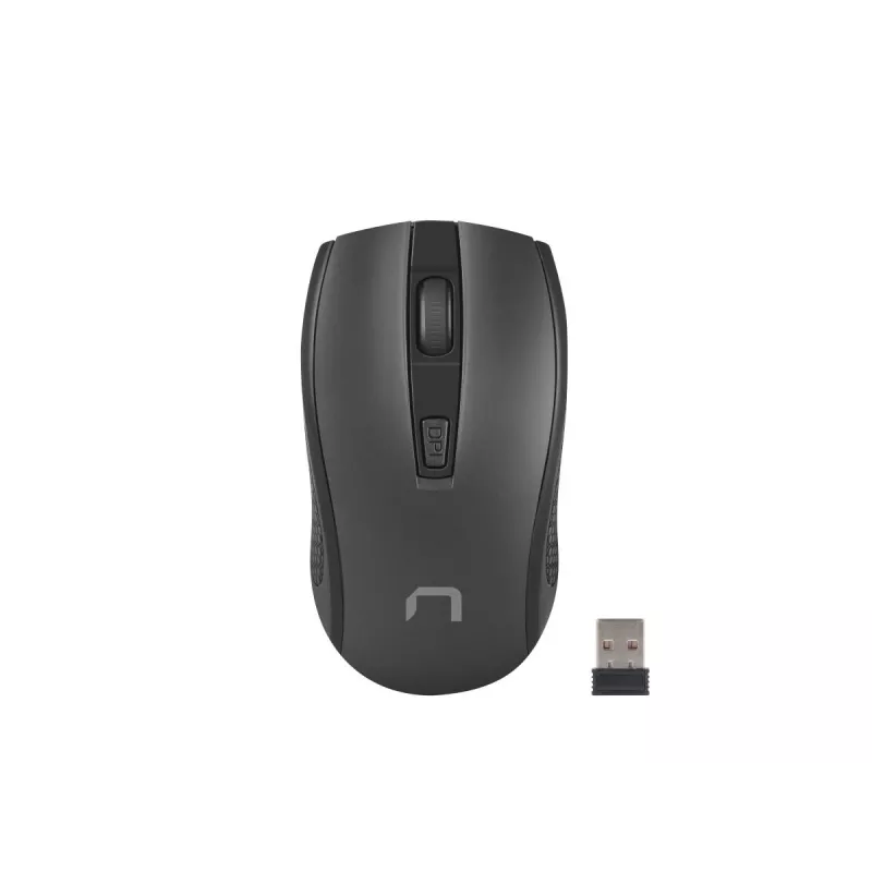 Bezprzewodowa mysz optyczna NATEC Jay 2 RF — 2,4 GHz, 1600 DPI, oburęczna, 4 przyciski, czarna
