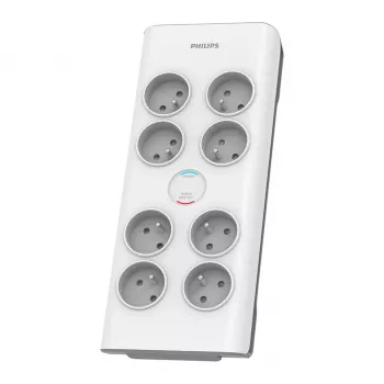 Philips SPN7080WA/60 listwa przeciwprzepięciowa biała 8 gniazd AC 2 m