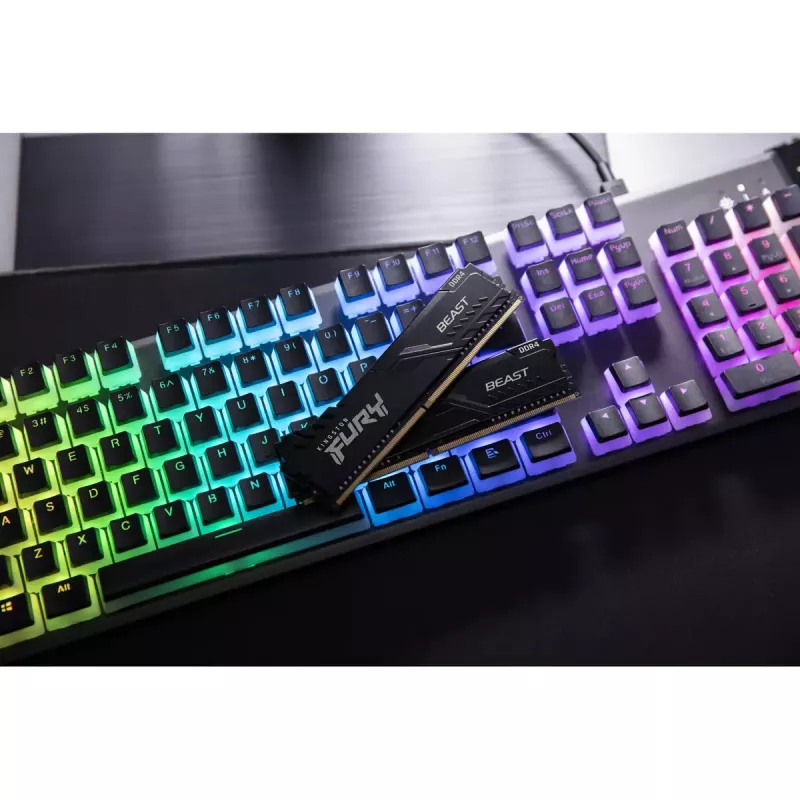 Kingston Technology FURY Beast 64GB 3600MT/s DDR4 CL18 DIMM (Zestaw 2 sztuk) Czarny