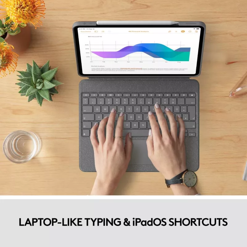 LOGITECH Combo Touch - iPad Pro 12,9 cala (5. gen.) - angielski - Qwerty