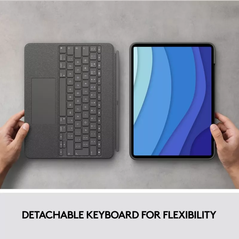 LOGITECH Combo Touch - iPad Pro 12,9 cala (5. gen.) - angielski - Qwerty