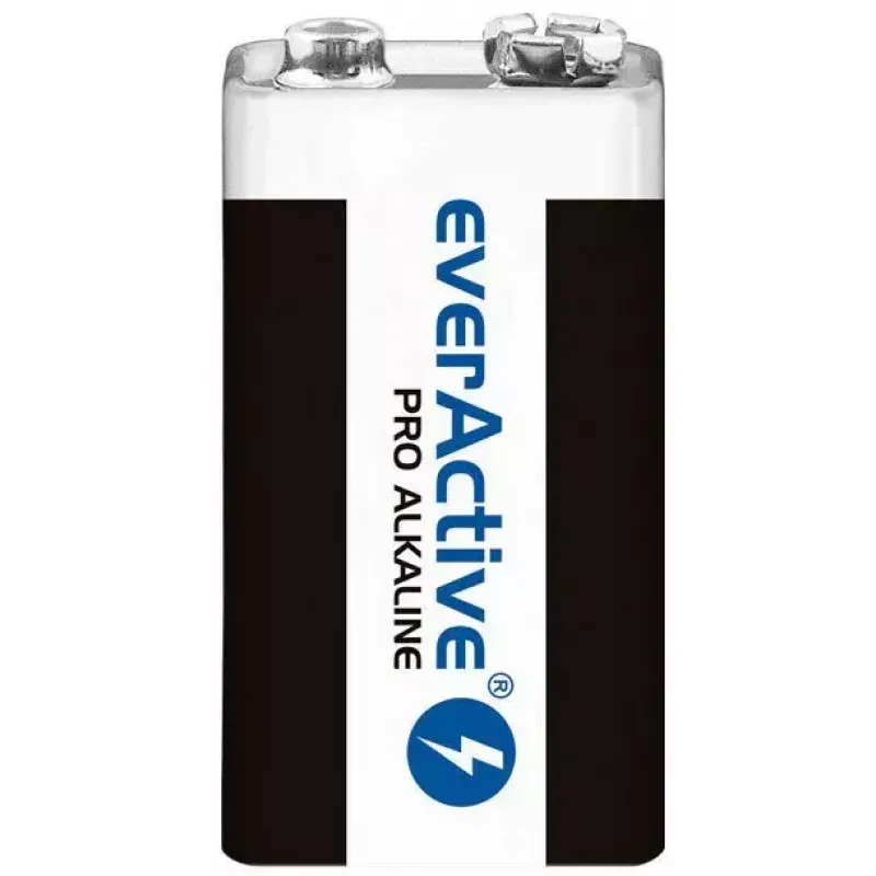 alkaliczna bateria 9V everActive EV6LR61-PRO, 9 V, 650 mAh, 26,4×48,5×16 mm, 1 szt.