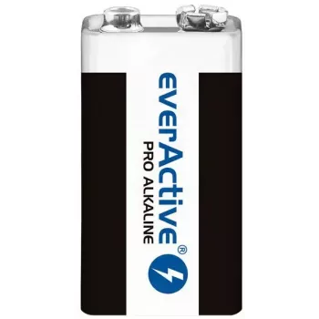 alkaliczna bateria 9V everActive EV6LR61-PRO, 9 V, 650 mAh, 26,4×48,5×16 mm, 1 szt.