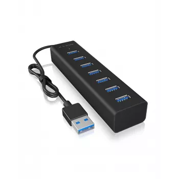 ICY BOX IB-HUB1700-U3 USB 3.2 Gen 1 (3.1 Gen 1) Type-A 5000 Mbit/s Czarny