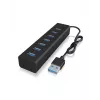 ICY BOX IB-HUB1700-U3 USB 3.2 Gen 1 (3.1 Gen 1) Type-A 5000 Mbit/s Czarny