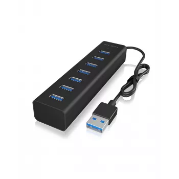 ICY BOX IB-HUB1700-U3 USB 3.2 Gen 1 (3.1 Gen 1) Type-A 5000 Mbit/s Czarny